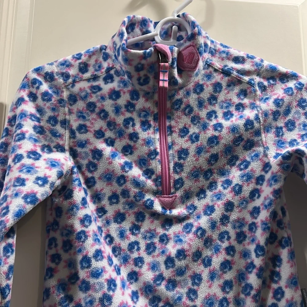 Obermeyer 1/4 ZipUp floral Fleece Pullover long sleeve jacket girls size L